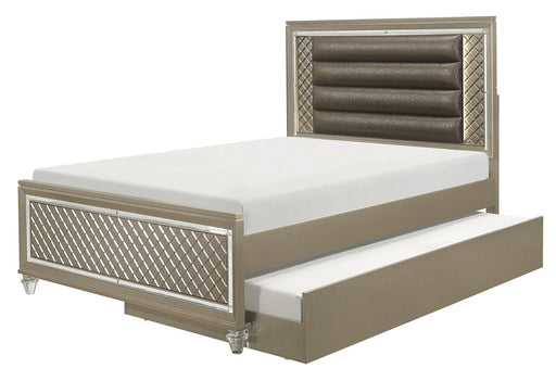 Youth Loudon Full Platform with Trundle Bed in Champagne Metallic image