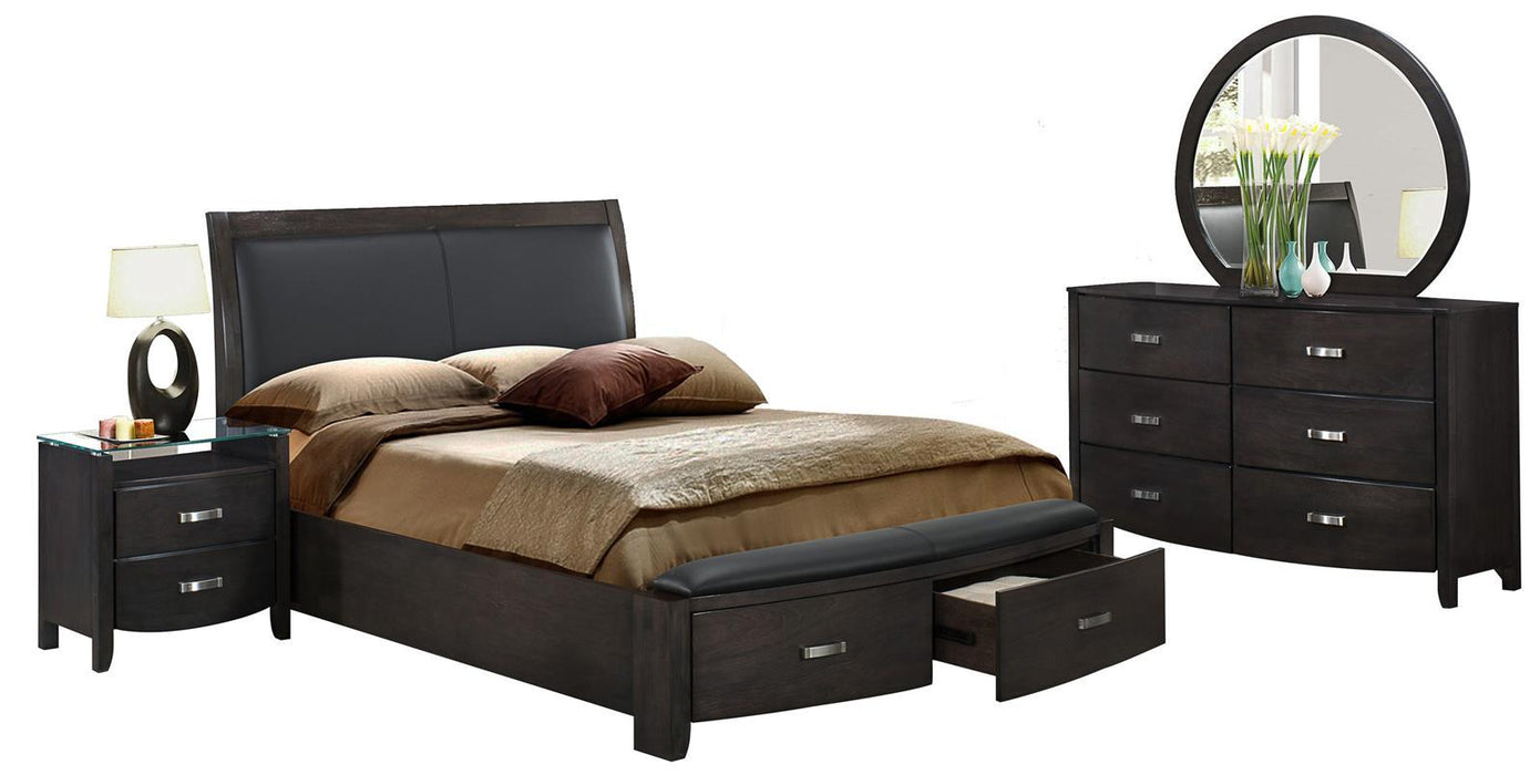 Lyric Queen Sleigh Storage Bed in Brownish Gray 1737NGY-1 - Dinettes Plus Furniture