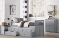 Orion Twin/Twin Trundle Bed w/ 2 Storage in Gray B2063PR-1* - Dinettes Plus Furniture