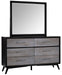 Raku 6 Drawer Dresser in Gray 1711-5 - Dinettes Plus Furniture