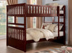 Rowe Full/Full Bunk Bed in Dark Cherry B2013FFDC-1* - Dinettes Plus Furniture