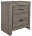 Waldorf 2 Drawer Nightstand in Dark Gray 1902-4 - Dinettes Plus Furniture