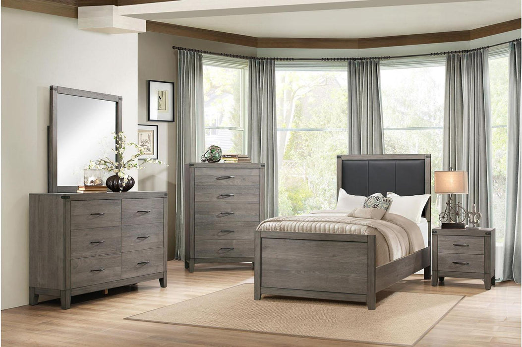 Woodrow Twin Panel Bed in Gray 2042T-1* - Dinettes Plus Furniture