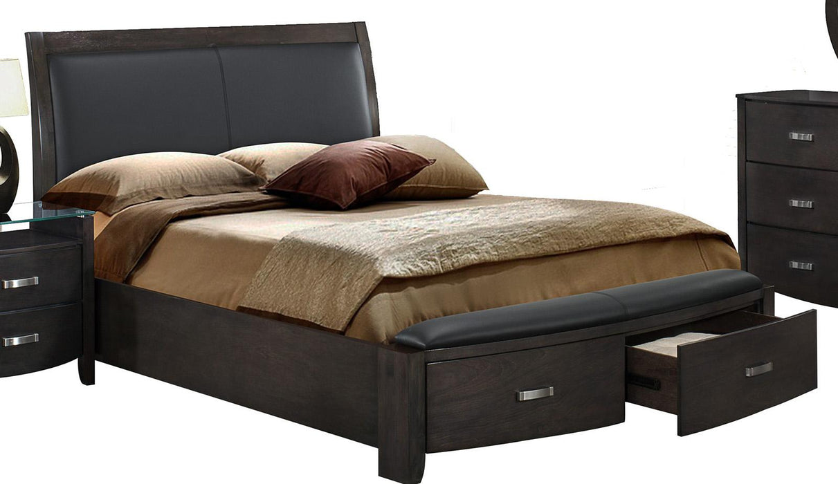 Lyric Queen Sleigh Storage Bed in Brownish Gray 1737NGY-1 - Dinettes Plus Furniture