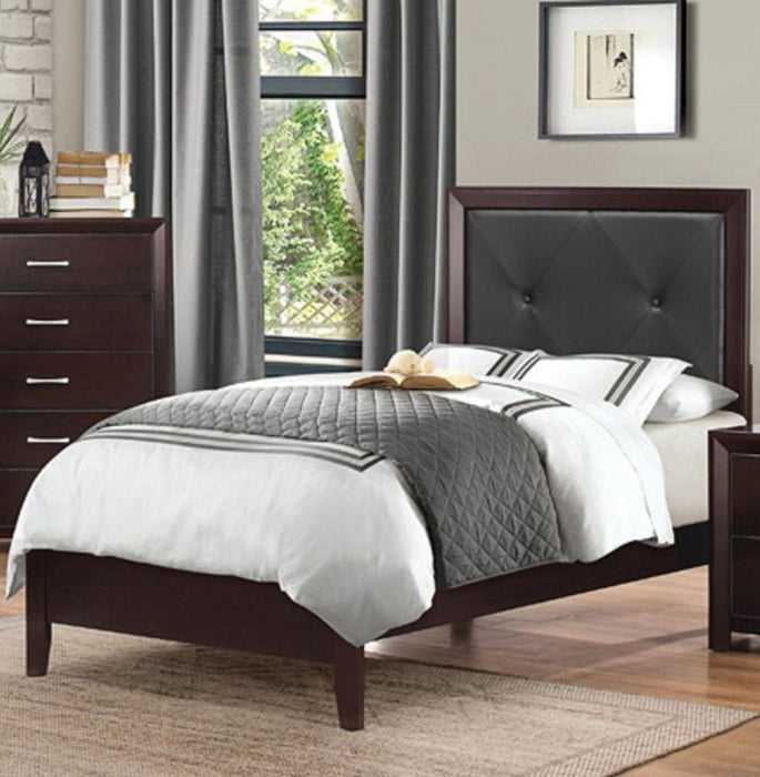 Edina Full Panel Bed in Espresso-Hinted Cherry 2145F-1 - Dinettes Plus Furniture