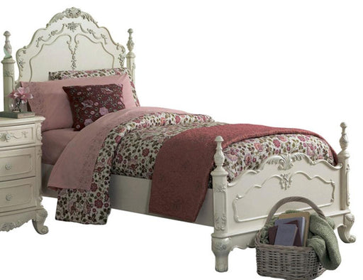 Cinderella Twin Poster Bed in Antique White 1386TNW-1* - Dinettes Plus Furniture