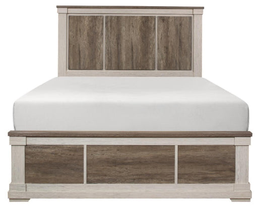Arcadia King Panel Bed in White & Weathered Gray 1677K-1EK* - Dinettes Plus Furniture