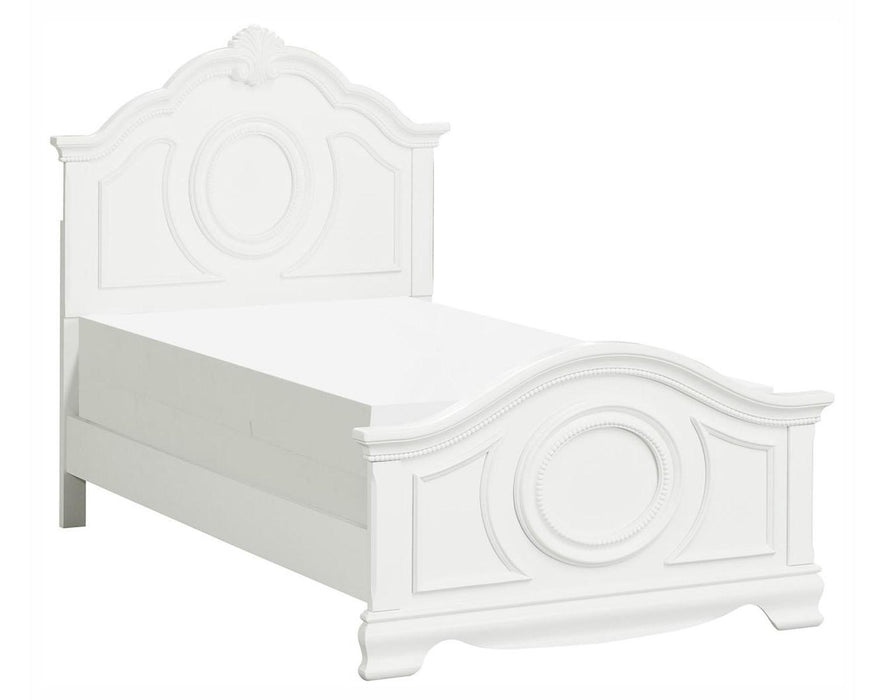 Lucida Twin Panel Bed in White 2039TW-1* - Dinettes Plus Furniture