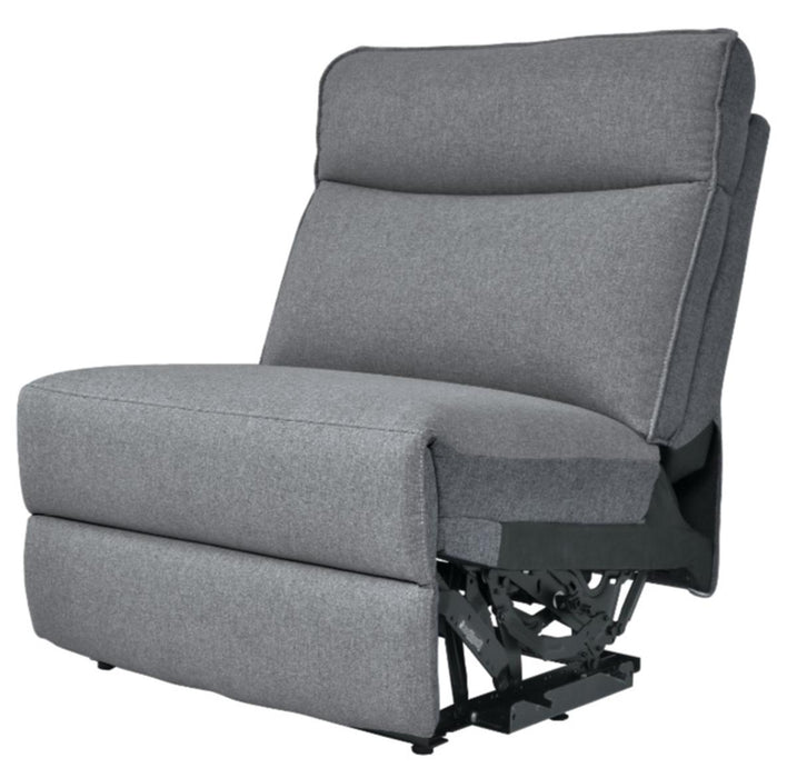 Maroni Power Armless Reclining Chair in Dark Gray/Light Gray 8259-ARPW - Dinettes Plus Furniture