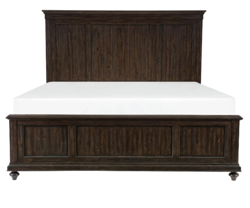 Cardona Queen Panel Bed in Driftwood Charcoal 1689-1* - Dinettes Plus Furniture