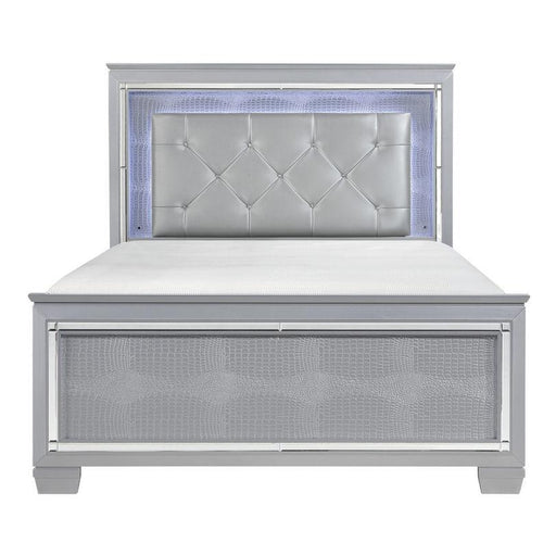 Allura Queen Panel Bed in Silver 1916-1* - Dinettes Plus Furniture