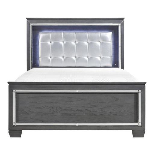 Allura Queen Panel Bed in Gray 1916GY-1* - Dinettes Plus Furniture
