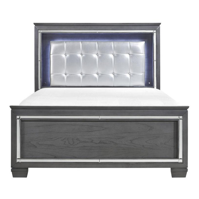 Allura Queen Panel Bed in Gray 1916GY-1* - Dinettes Plus Furniture