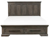 Taulon Queen Platform Bed with Footboard Storage in Dark Oak 5438-1* - Dinettes Plus Furniture
