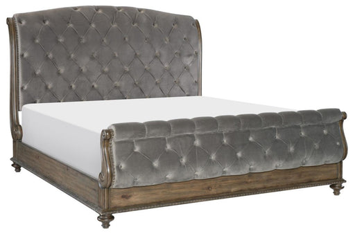 Rachelle Queen Sleigh Bed in Weathered Pecan 1693-1* - Dinettes Plus Furniture