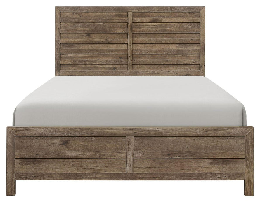 Mandan Queen Panel Bed in Weathered Pine 1910-1* - Dinettes Plus Furniture