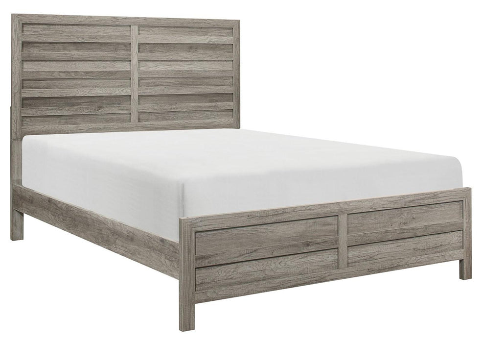Mandan Queen Panel Bed in Weathered Gray 1910GY-1* - Dinettes Plus Furniture
