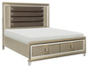 Loudon Queen Platform with Storage Bed in Champagne Metallic 1515-1* - Dinettes Plus Furniture