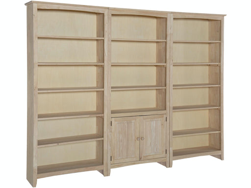 Bookcases 72 Inch High Bookshelfs (x3 bookshelf units) w/pair of bookcase doors image