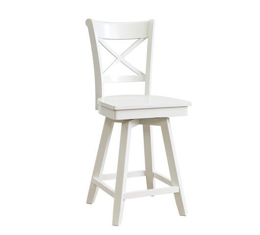 Cosmopolitan Charlotte Swivel Stool (Built) In Pure White image