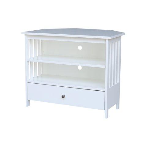 Destinations Mission Corner Tv Stand (Rta) In Pure White image