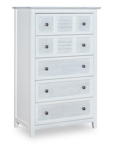 High Tide 5 Drawer Chest In Chalk & White image