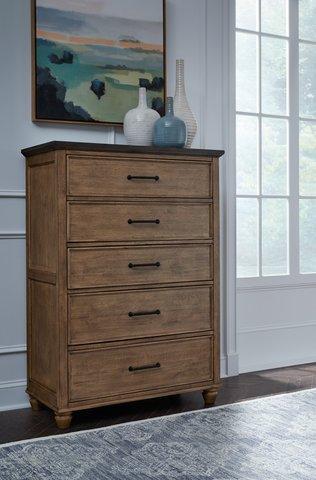 Vista 5 Drawer Chest In Hickory & Coal image