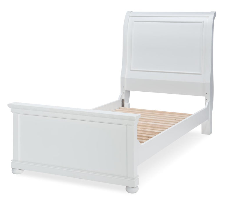Legacy Classic Kids Canterbury Twin Sleigh Bed in Natural WhiteK