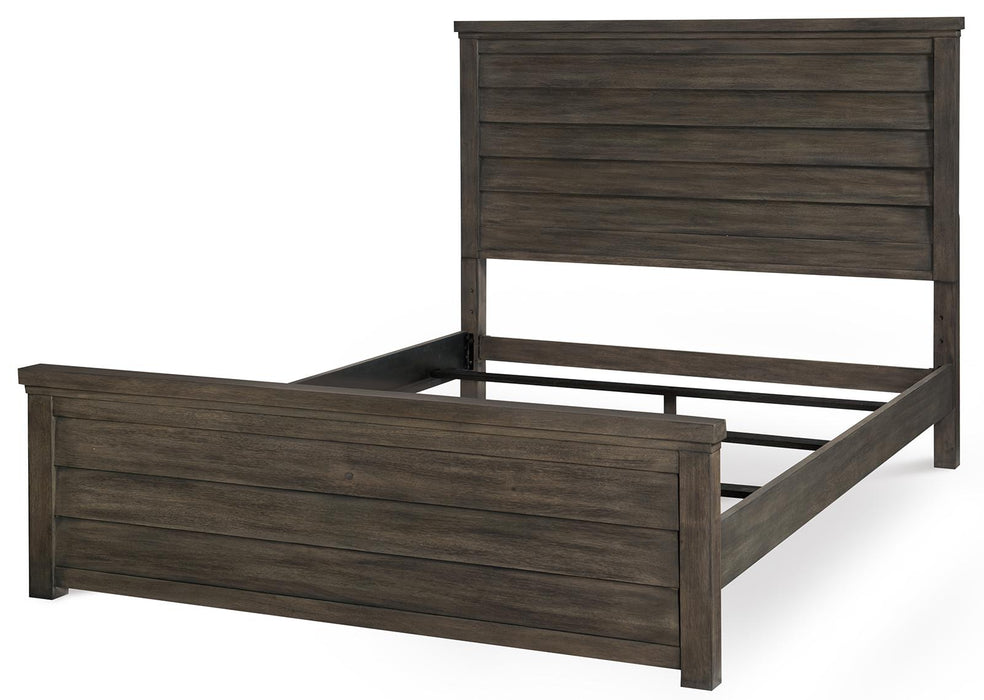 Legacy Classic Kids Bunkhouse Queen Louvered Panel Bed in Aged BarnwoodK