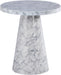 Omni White Faux Marble End Table image