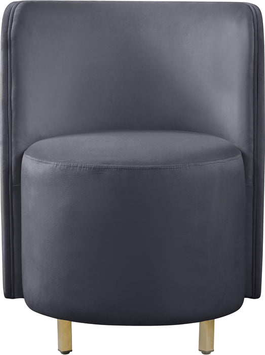 Rotunda Grey Velvet Accent Chair