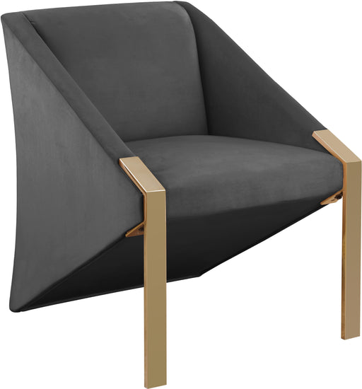 Rivet Grey Velvet Accent Chair image