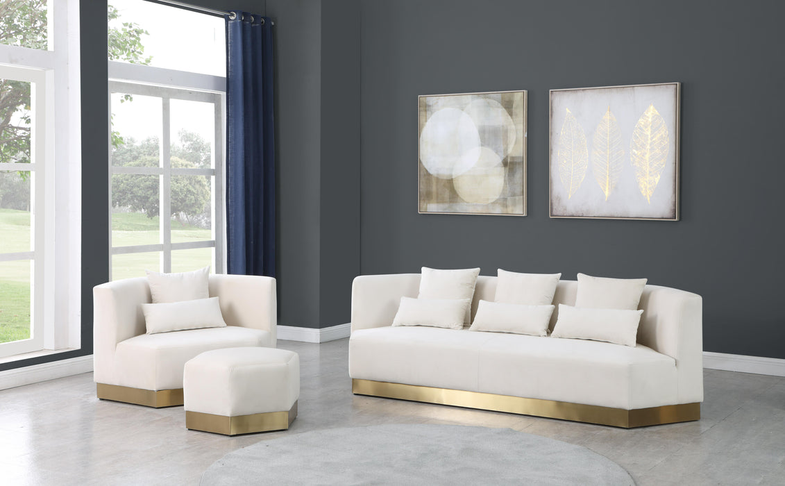 Marquis Cream Velvet Sofa - Dinettes Plus Furniture