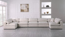 Serene Cream Linen Fabric Deluxe Cloud Modular Sectional - Dinettes Plus Furniture