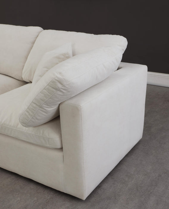 Plush Cream Velvet Standard Cloud Modular Sectional - Dinettes Plus Furniture