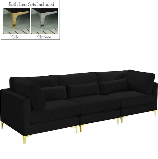 Julia Black Velvet Modular Sofa (3 Boxes) image