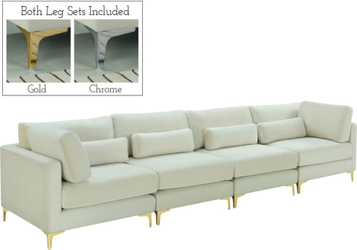 Julia Cream Velvet Modular Sofa (4 Boxes) image