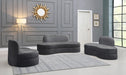 Mitzy Grey Velvet Loveseat - Dinettes Plus Furniture
