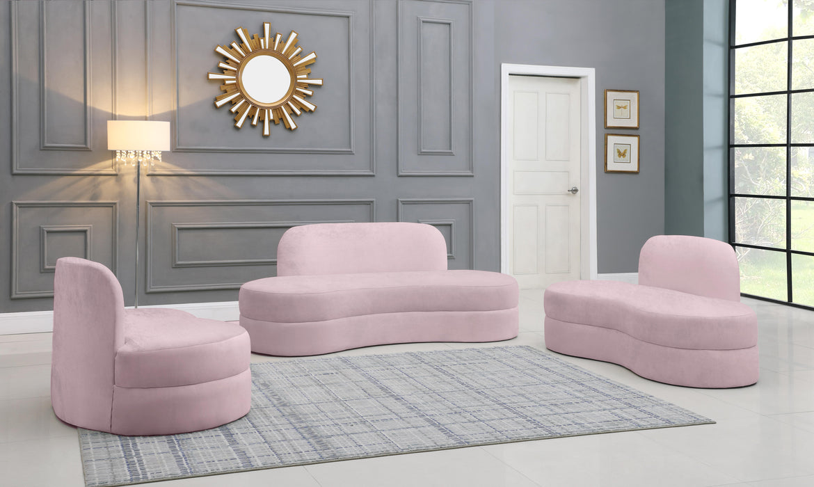 Mitzy Pink Velvet Sofa - Dinettes Plus Furniture