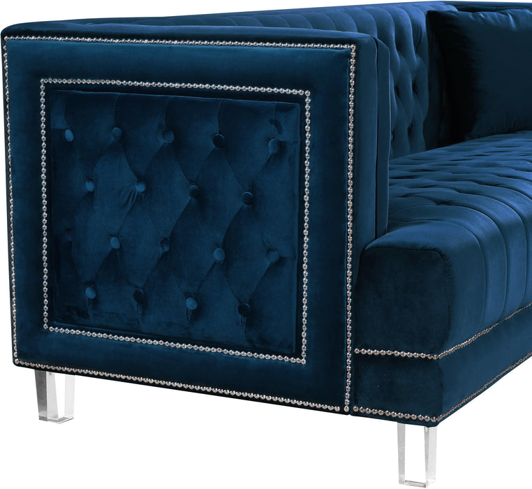 Lucas Navy Velvet Loveseat