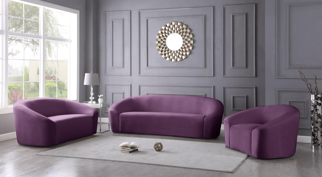 Riley Purple Velvet Sofa - Dinettes Plus Furniture