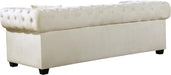 Bowery Cream Velvet Sofa - Dinettes Plus Furniture