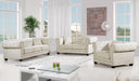 Bowery Cream Velvet Sofa - Dinettes Plus Furniture