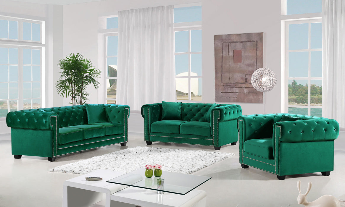 Bowery Green Velvet Sofa - Dinettes Plus Furniture