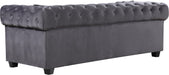 Bowery Grey Velvet Sofa - Dinettes Plus Furniture