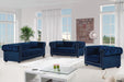 Bowery Navy Velvet Loveseat - Dinettes Plus Furniture