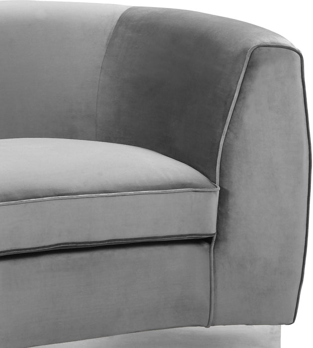 Julian Grey Velvet Sofa - Dinettes Plus Furniture