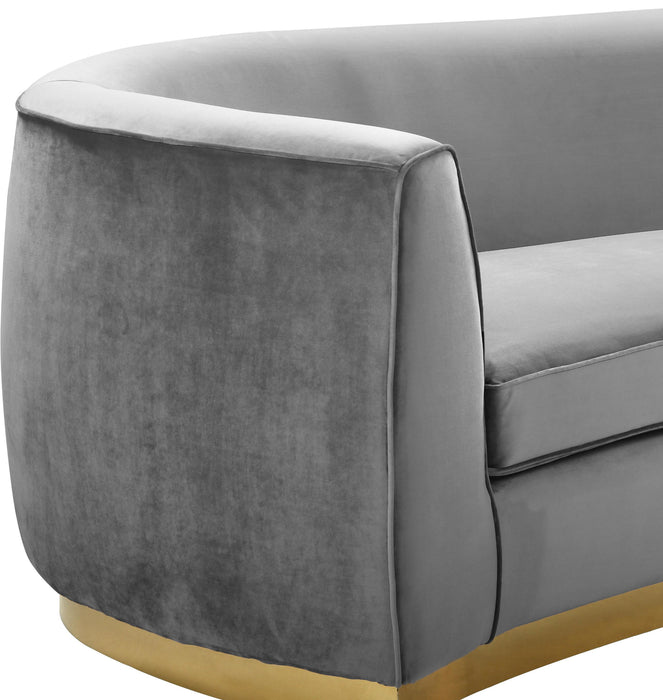 Julian Grey Velvet Sofa - Dinettes Plus Furniture