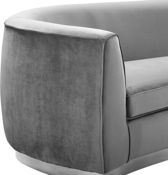 Julian Grey Velvet Sofa - Dinettes Plus Furniture
