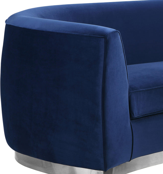 Julian Navy Velvet Loveseat